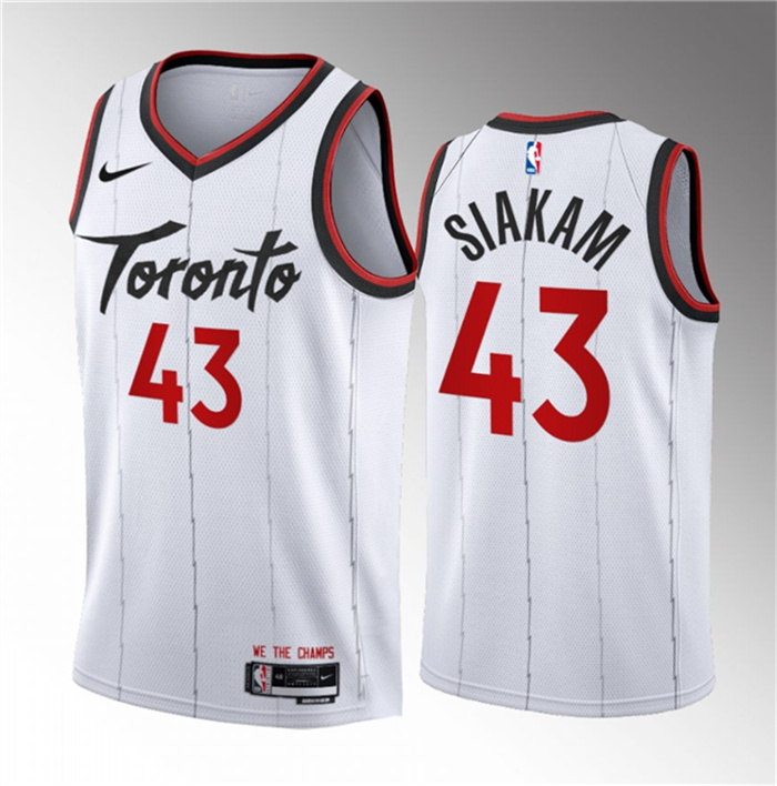 Personalized Men’s Toronto Raptors #43 Pascal Siakam White 2023 24 Association Edition Stitched Basketball Jersey