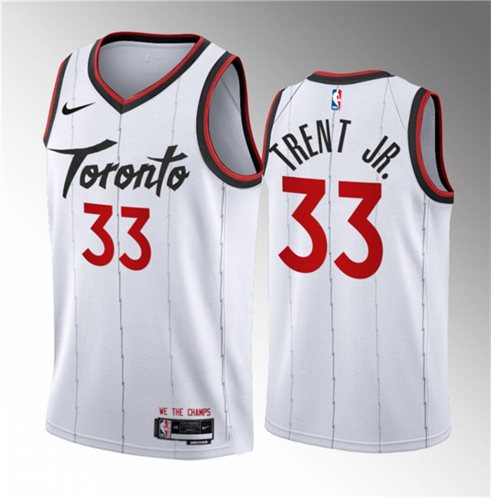 Personalized Men’s Toronto Raptors #33 Gary Trent Jr. White 2023 24 Association Edition Stitched Basketball Jersey