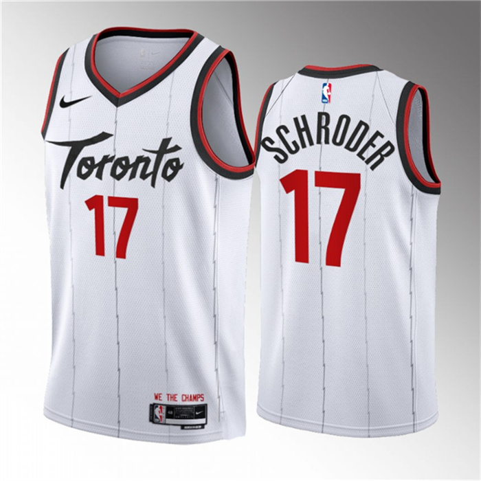 Personalized Men’s Toronto Raptors #17 Dennis Schroder White 2023 24 Association Edition Stitched Basketball Jersey