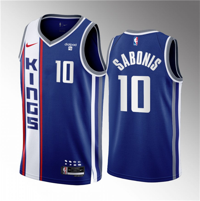 Personalized Men’s Sacramento Kings #10 Domantas Sabonis Blue 2023 24 City Edition Stitched Basketball Jersey