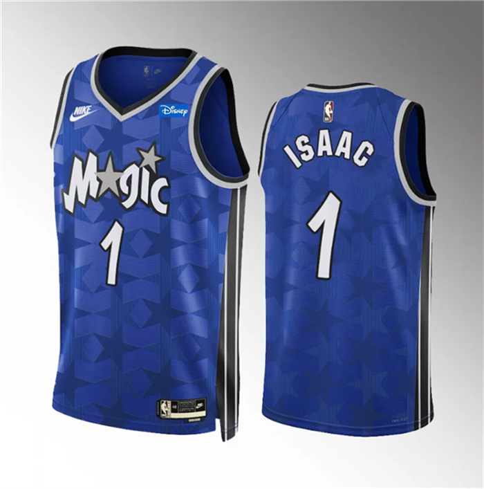 Personalized Men’s Orlando Magic #1 Jonathan Isaac Blue 2023 24 Classic Edition Stitched