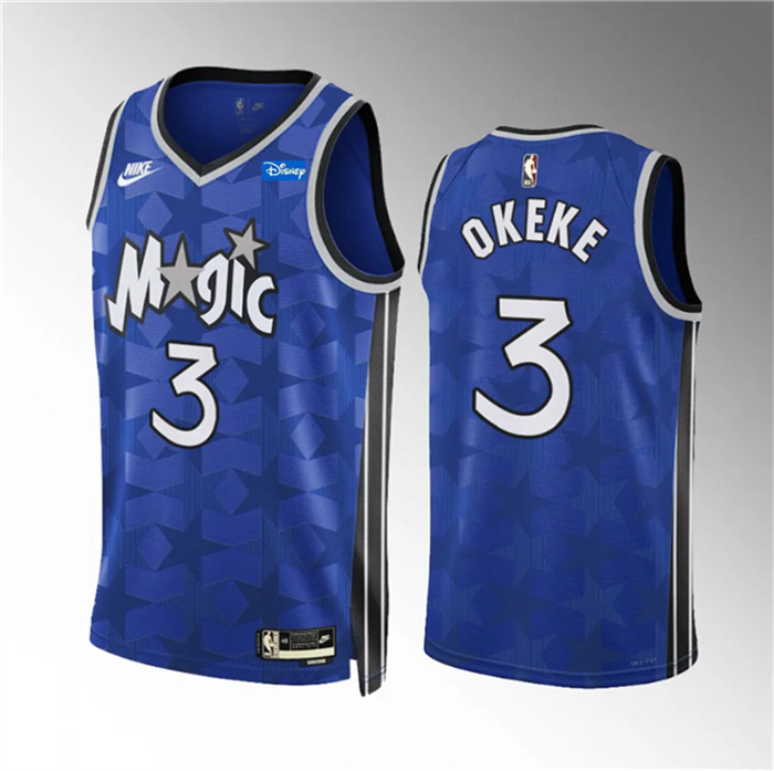 Personalized Men’s Orlando Magic #3 Chuma Okeke Blue 2023 24 Classic Edition Stitched Basketball Jersey