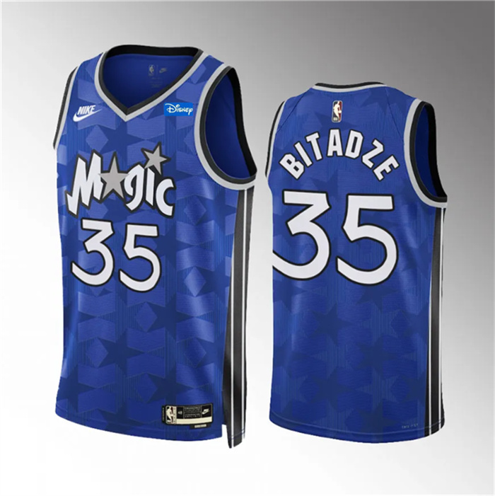 Personalized Men’s Orlando Magic #35 Goga Bitadze Blue 2023 24 Classic Edition Stitched Basketball Jersey