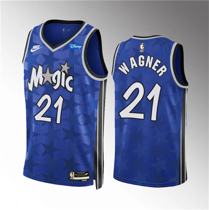 Personalized Men’s Orlando Magic #21 Moritz Wagner Blue 2023 24 Classic Edition Stitched Basketball Jersey