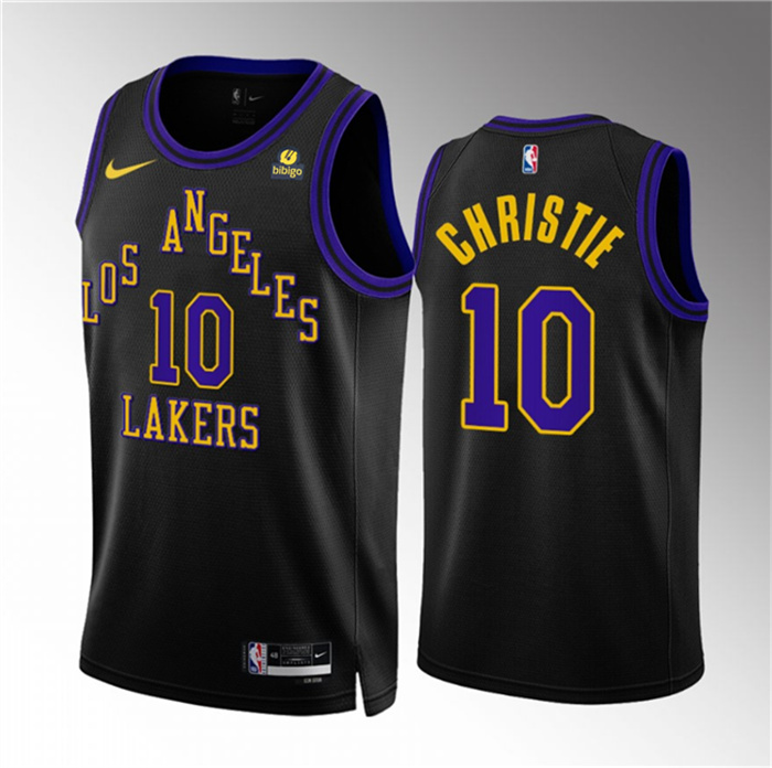 Personalized Men’s Los Angeles Lakers #10 Max Christie Black 2023 24 City Edition Stitched Basketball Jersey