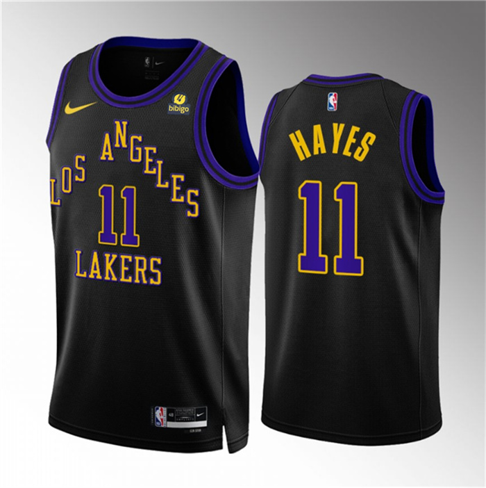 Personalized Men’s Los Angeles Lakers #11 Jaxson Hayes Black 2023 24 City Edition Stitched Basketball Jersey