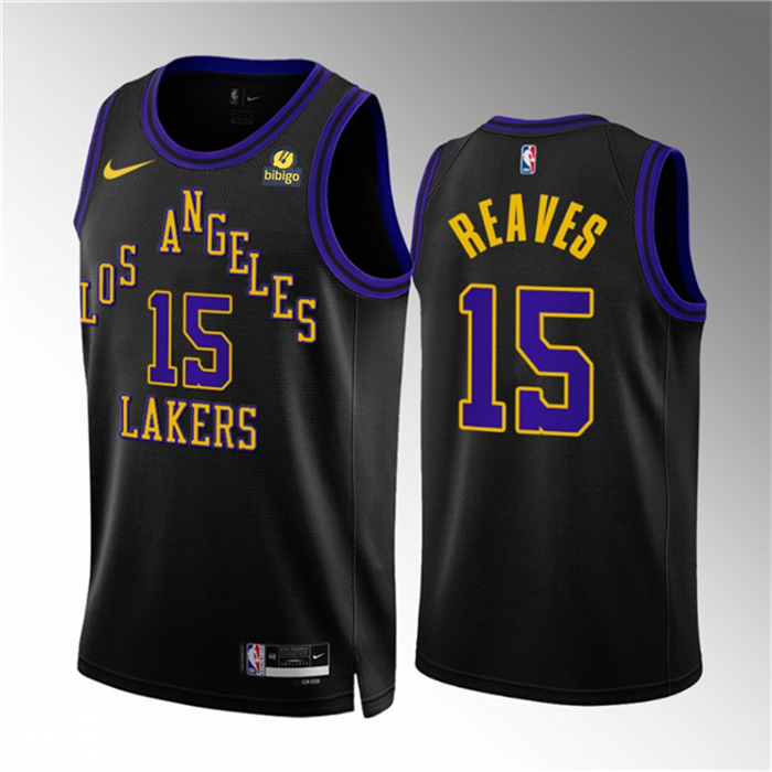 Personalized Men’s Los Angeles Lakers #15 Austin Reaves Black 2023 24 City Edition Stitched Basketball Jersey