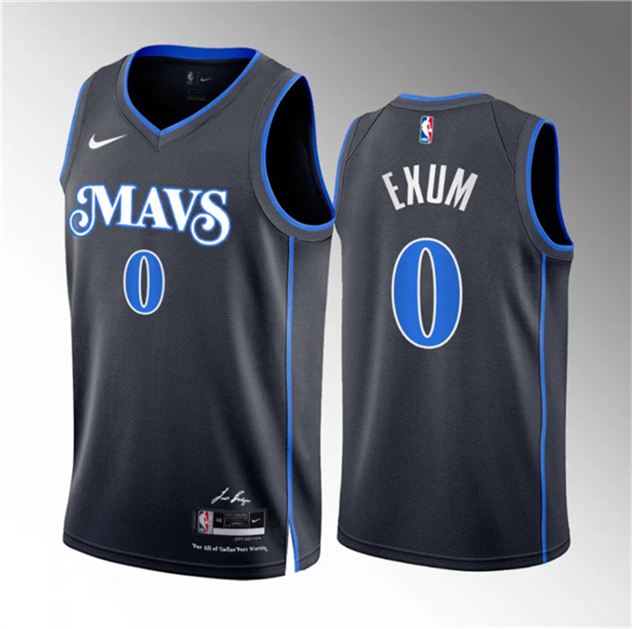 Personalized Men’s Dallas Mavericks #0 Dante Exum Black 2023 24 City Edition Stitched Basketball Jersey