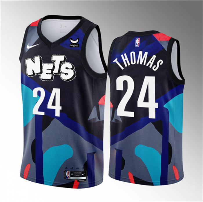 Personalized Men’s Brooklyn Nets #24 Cam Thomas Black 2023 24 City Edition Stitched Basketball Jersey