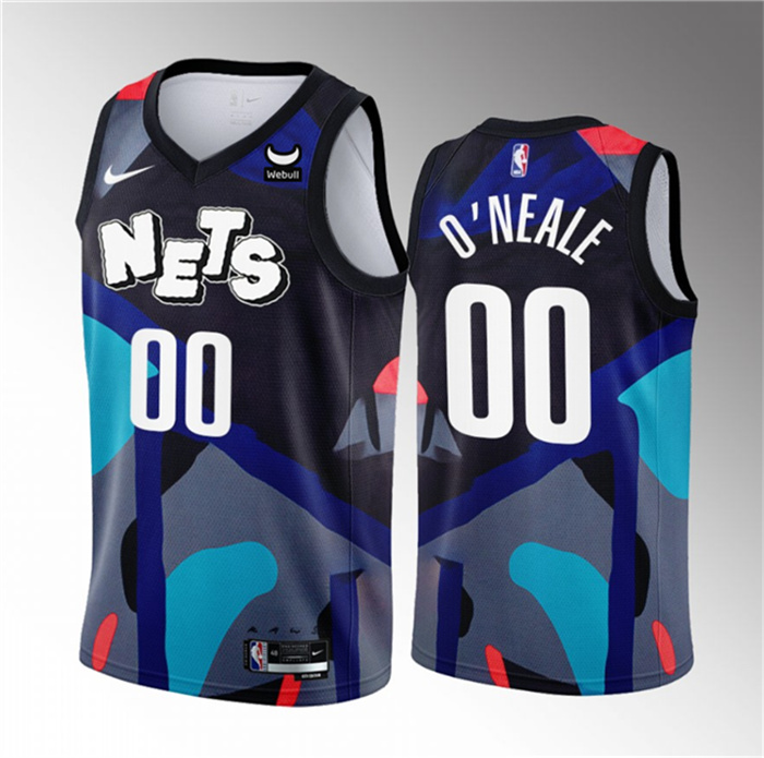 Personalized Men’s Brooklyn Nets #00 Royce O’Neale Black 2023 24 City Edition Stitched Basketball Jersey