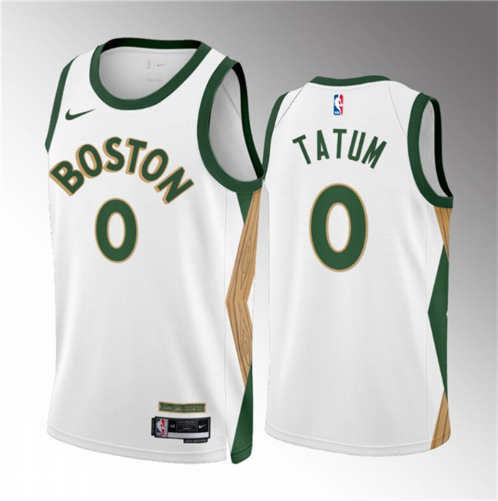 Personalized Men’s Boston Celtics #0 Jayson Tatum White 2023 24 City Edition Stitched Basketball Jersey
