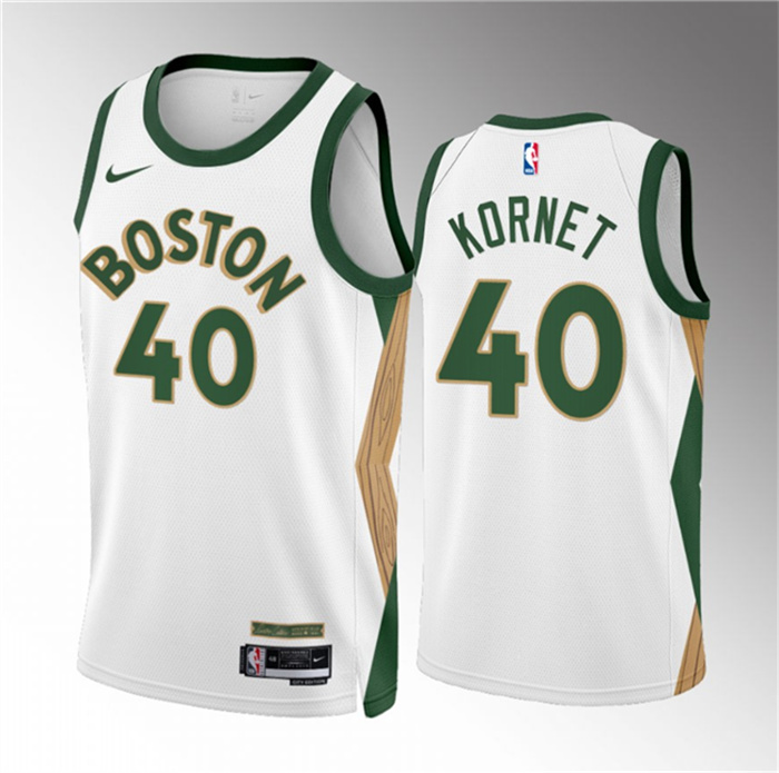 Personalized Men’s Boston Celtics #40 Luke Kornet White 2023 24 City Edition Stitched Basketball Jersey
