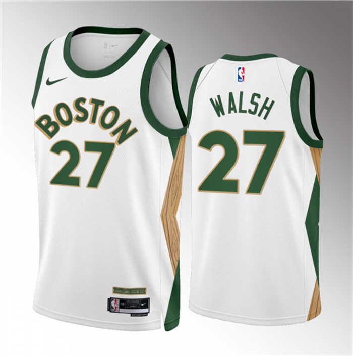 Personalized Men’s Boston Celtics #27 Jordan Walsh White 2023 24 City Edition Stitched Basketball Jersey