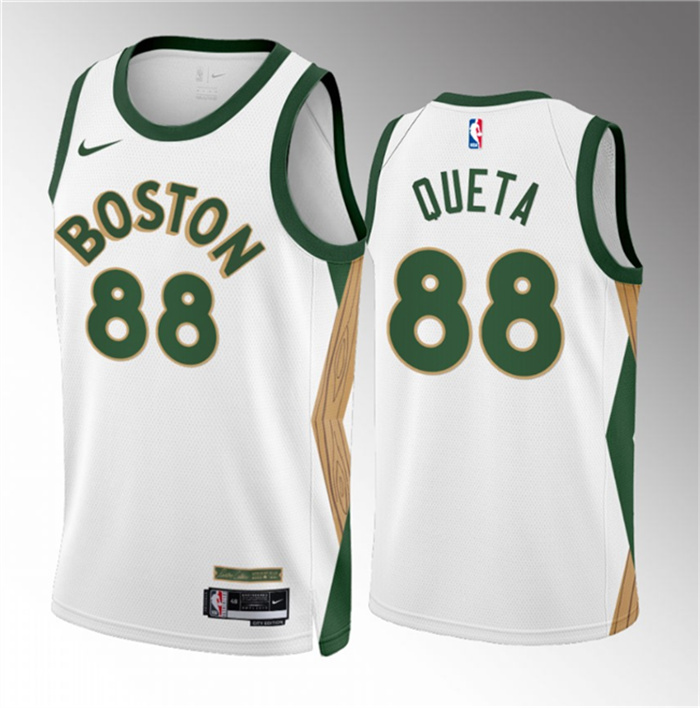 Personalized Men’s Boston Celtics #88 Neemias Queta White 2023 24 City Edition Stitched Basketball Jersey