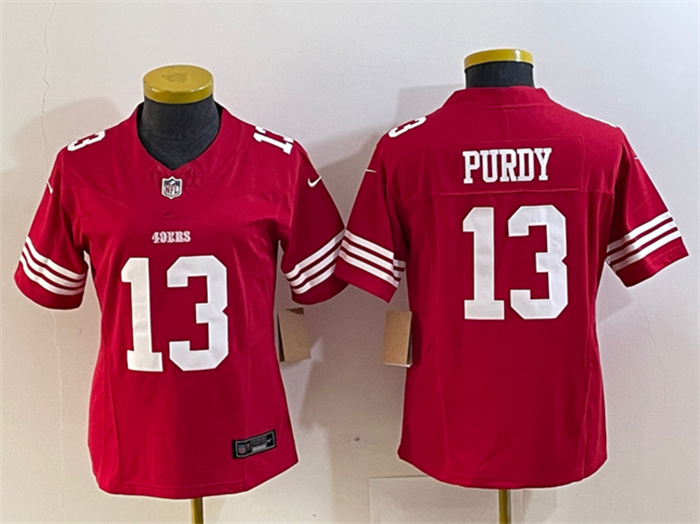 Personalized Women’s San Francisco 49ers #13 Brock Purdy Red 2023 F.U.S.E. Untouchable Limited Stitched Football Jersey(Run Small)