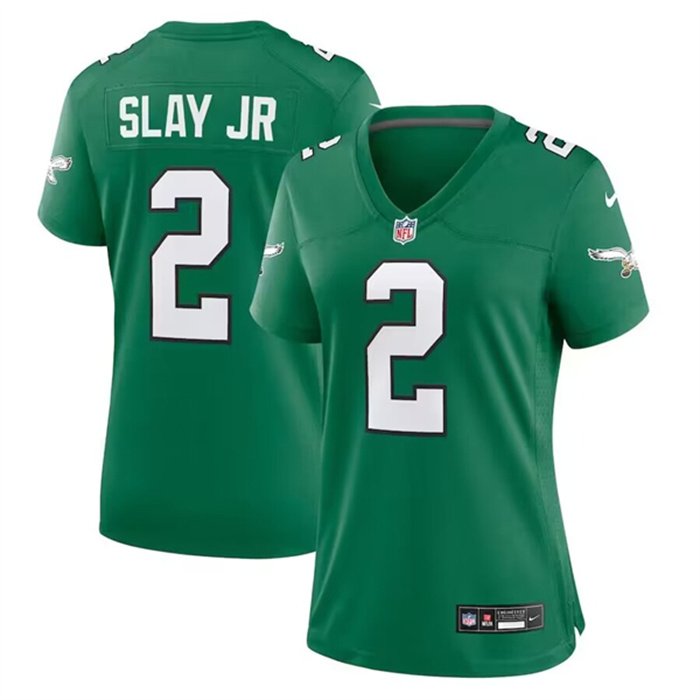Personalized Women’s Philadelphia Eagles #2 Darius Slay JR Green Stitched Football Jersey(Run Small)