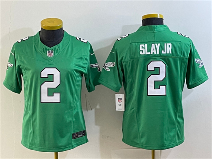 Personalized Women’s Philadelphia Eagles #2 Darius Slay JR Green 2023 F.U.S.E. Stitched Football Jersey(Run Small)