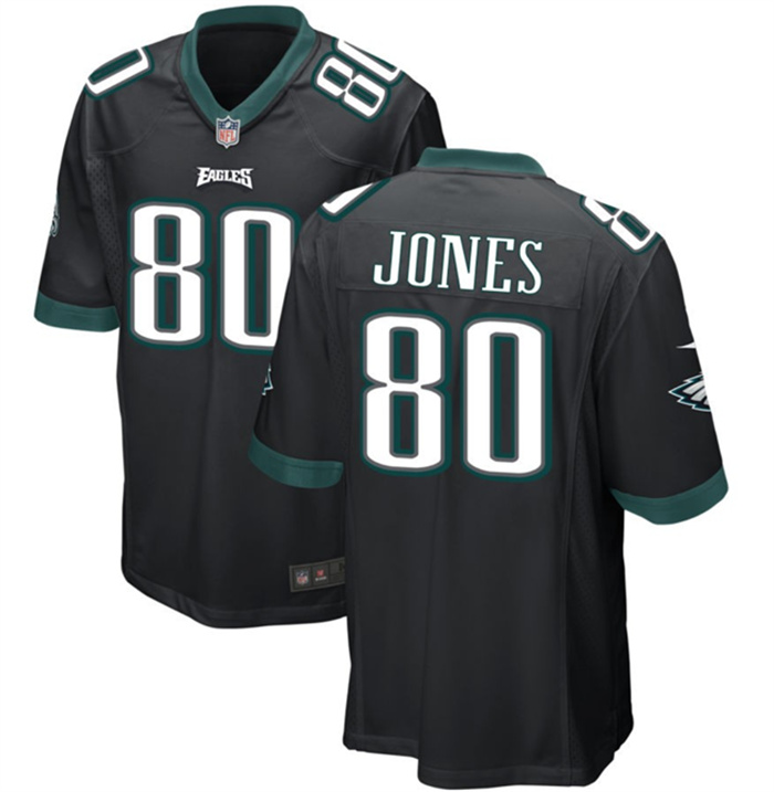 Personalized Men’s Philadelphia Eagles #80 Julio Jones Black 2023 Stitched Game Jersey