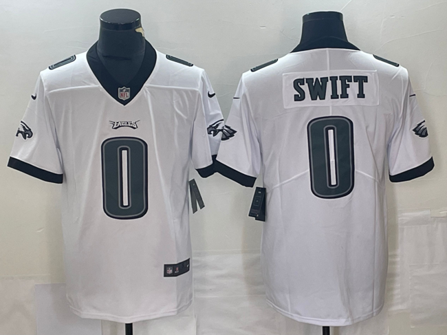 Personalized Men’s Philadelphia Eagles #0 D’Andre Swift White Limited Stitched Football Jersey
