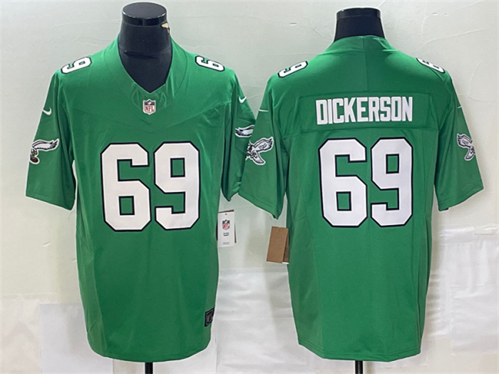 Personalized Men’s Philadelphia Eagles #69 Landon Dickerson Green 2023 F.U.S.E. Untouchable Stitched Football Jersey