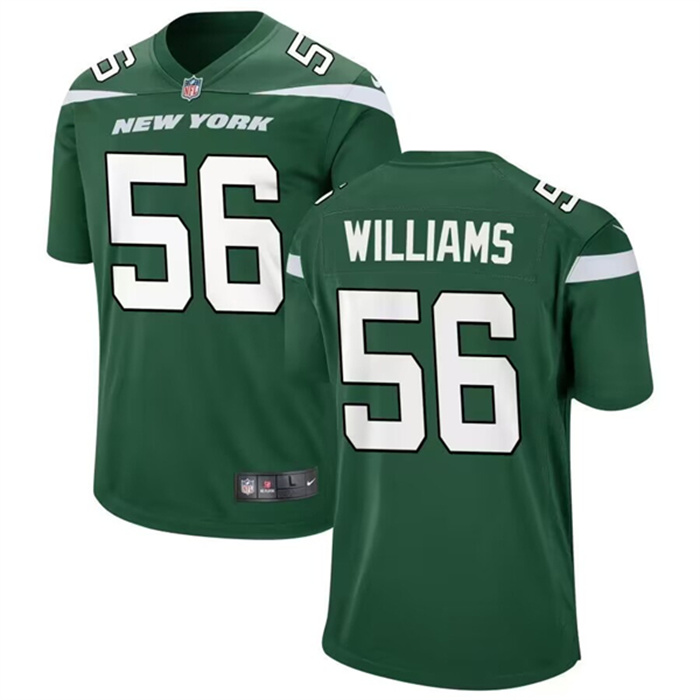 Personalized Men’s New York Jets #56 Quincy Williams Green Stitched Game Jersey