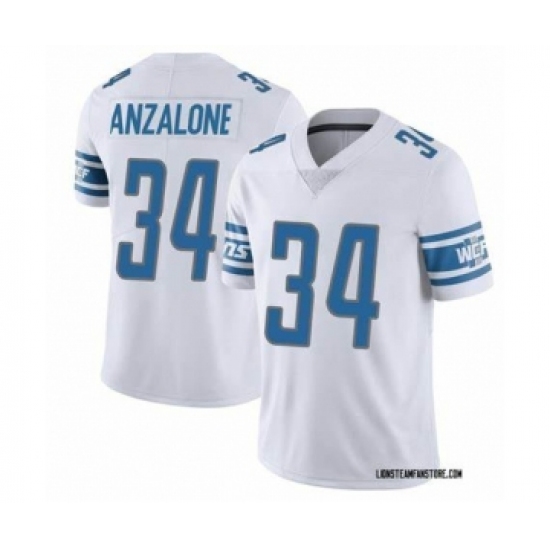 Personalized Men’s Detroit Lions #34 Alex Anzalone White Untouchable Limited Stitched Jersey