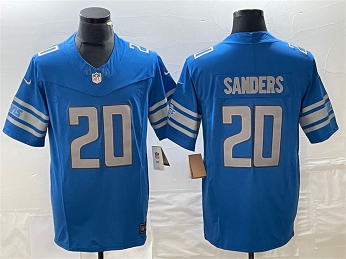 Personalized Men’s Detroit Lions #20 Barry Sanders Blue 2023 F.U.S.E. Untouchable Limited Stitched Jersey