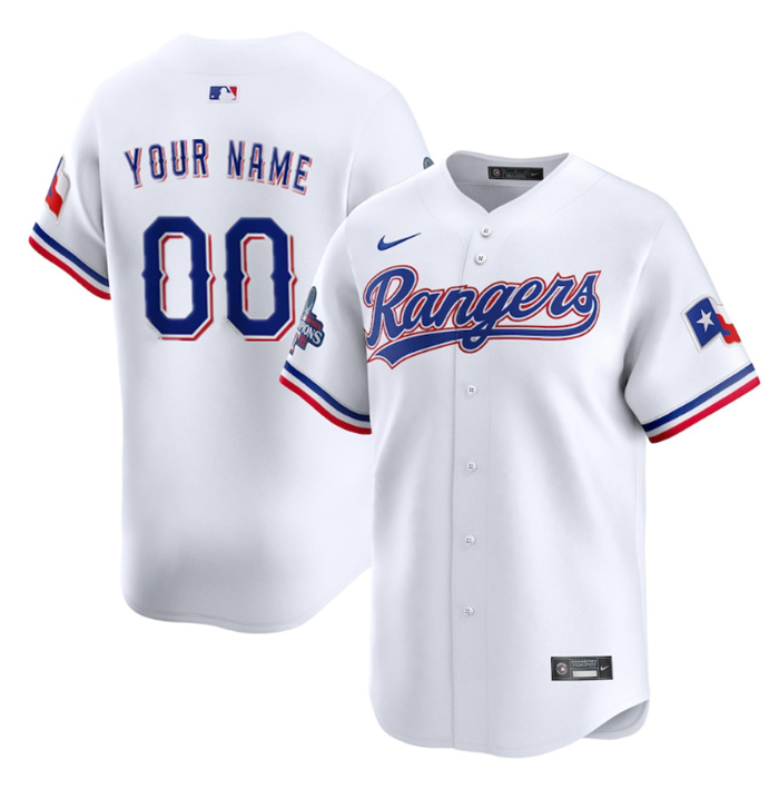 Personalized Men’s Texas Rangers Active Player White 2023 World Series Stitched Baseball Jersey