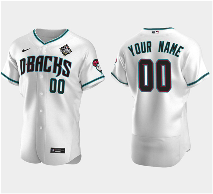 Personalized Men’s Arizona Diamondbacks Actve Player White 2023 World Series Flex Base Stitched Jersey