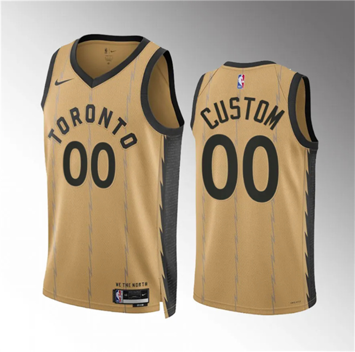 Personalized Men’s Toronto Raptors Active Player Gold 2023 24 City Edition Stitched Basketball Jersey