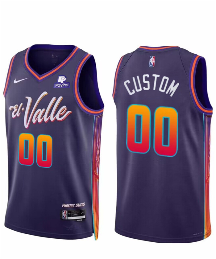 Personalized Men’s Phoenix Suns Active Player Purple 2023 24 City Edition Stitched Basketball Jersey