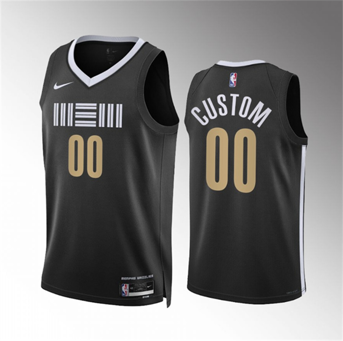 Personalized Men’s Memphis Grizzlies Active Player Black 2023 24 City Edition Stitched Basketball Jersey