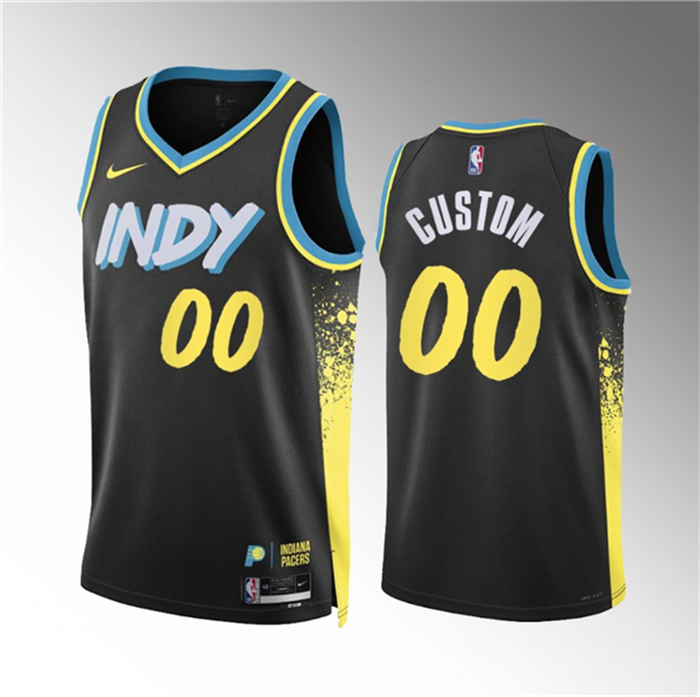 Personalized Men’s Indiana Pacers Active Player Black 2023 24 City Edition Stitched Basketball Jersey