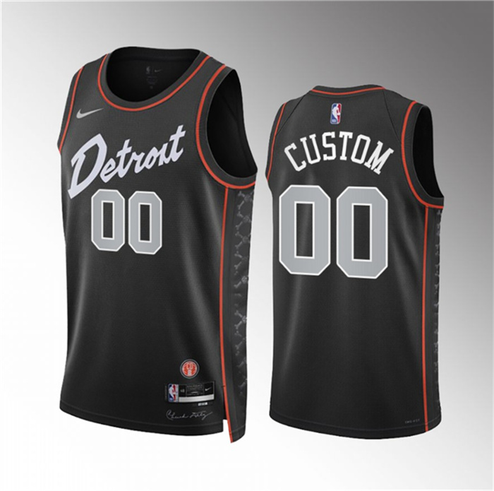 Personalized Men’s Detroit Pistons Active Player Black 2023-24 City Edition Stitched Basketball Jersey