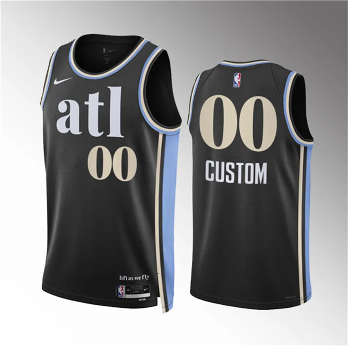 Personalized Men’s Atlanta Hawks Active Player 2023 24 Black City Edition Stitched Basketball Jersey