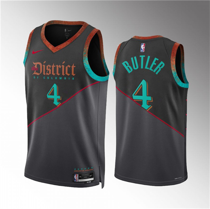 Personalized Men’s Washington Wizards #4 Jared Butler Black 2023 24 City Edition Stitched Basketball Jersey