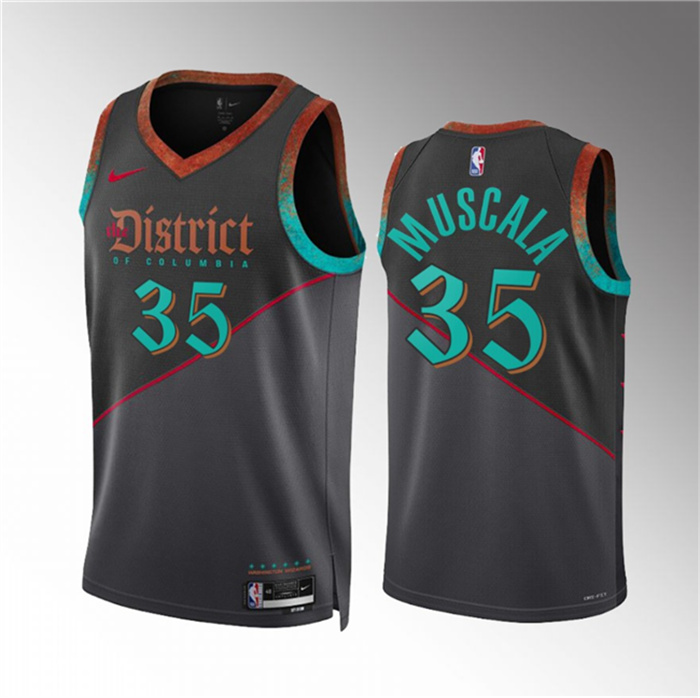 Personalized Men’s Washington Wizards #35 Mike Muscala Black 2023 24 City Edition Stitched Basketball Jersey