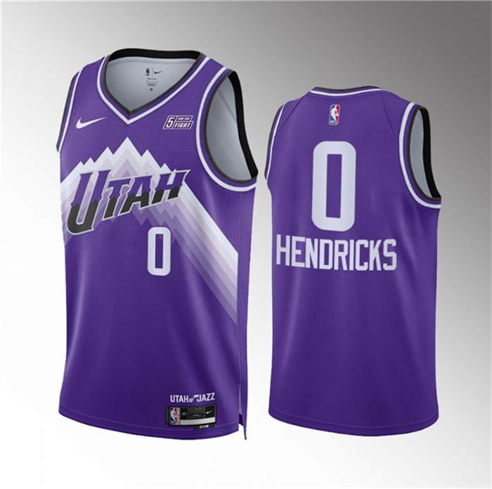 Personalized Men’s Utah Jazz #0 Taylor Hendricks Purple 2023 24 City Edition Stitched Basketball Jersey