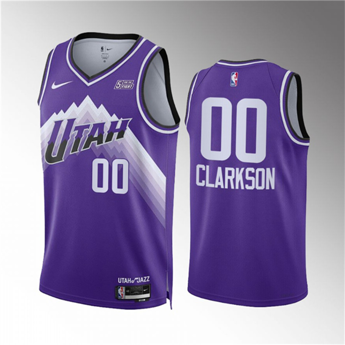 Personalized Men’s Utah Jazz #00 Jordan Clarkson Purple 2023 24 City Edition Stitched Basketball Jersey
