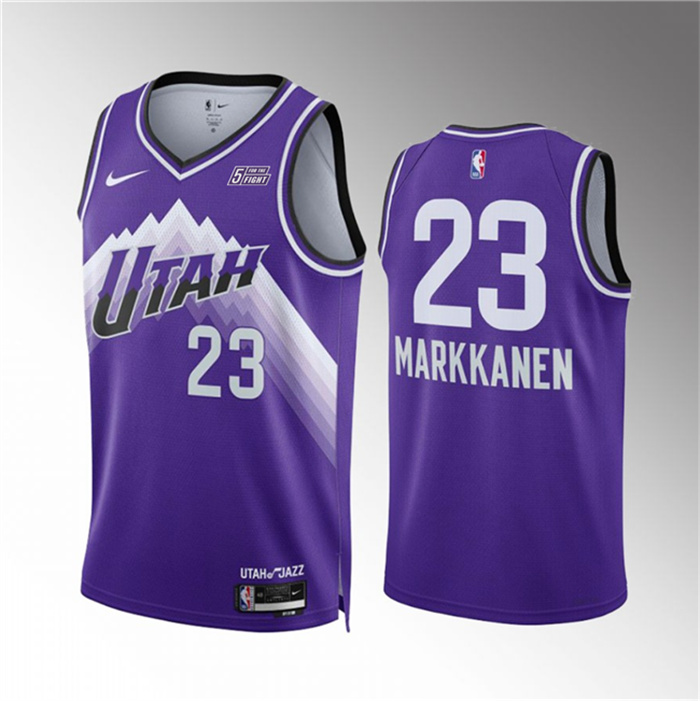 Personalized Men’s Utah Jazz #23 Lauri Elias Markkanen Purple 2023 24 City Edition Stitched Basketball Jersey
