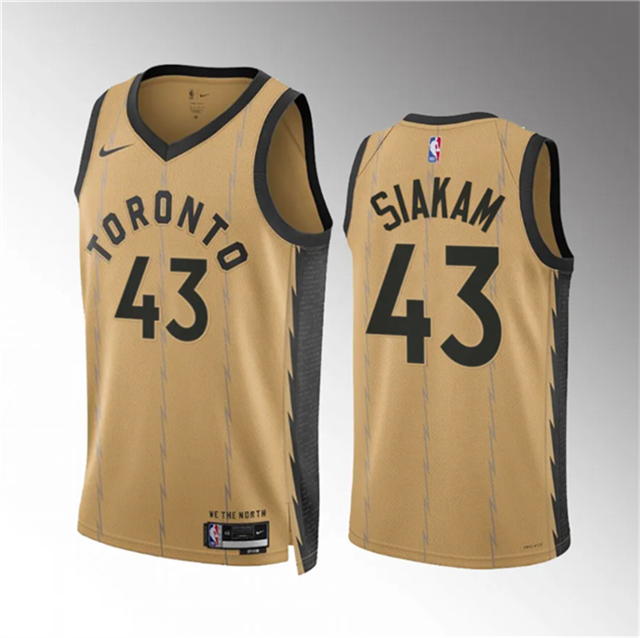 Personalized Men’s Toronto Raptors #43 Pascal Siakam Gold 2023 24 City Edition Stitched Basketball Jersey