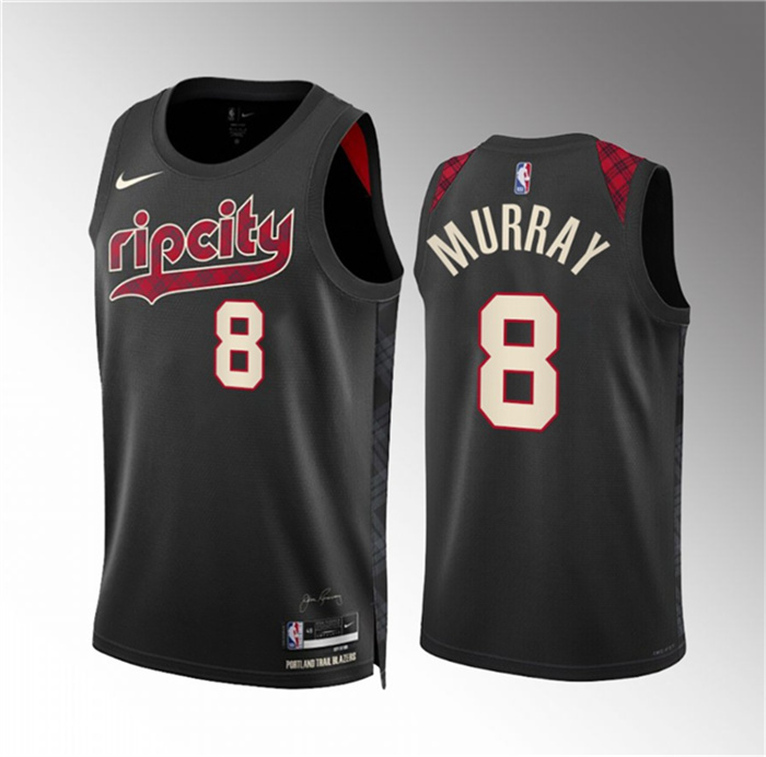 Personalized Men’s Portland Trail Blazers #8 Kris Murray Black 2023 24 City Edition Stitched Basketball Jersey