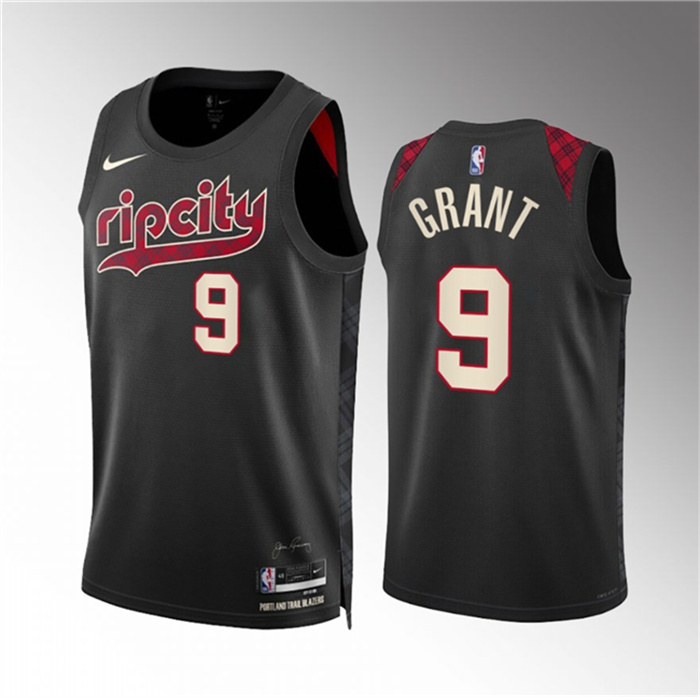 Personalized Men’s Portland Trail Blazers #9 Jerami Grant Black 2023 24 City Edition Stitched Basketball Jersey