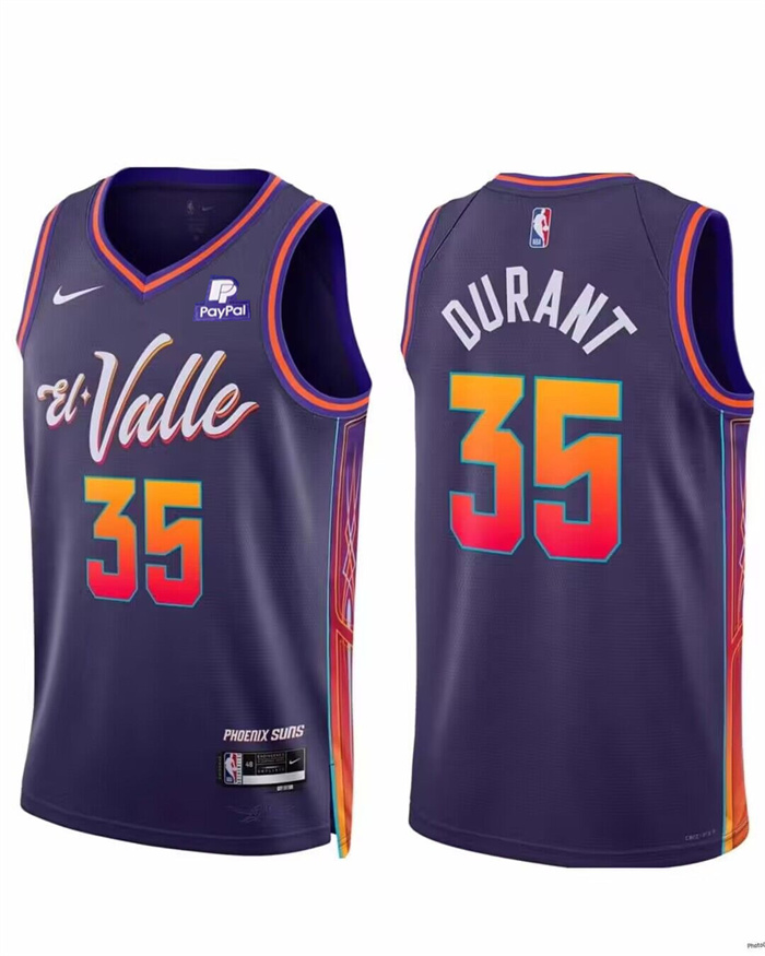 Personalized Men’s Phoenix Suns #35 Kevin Durant Purple 2023 24 City Edition Stitched Basketball Jersey