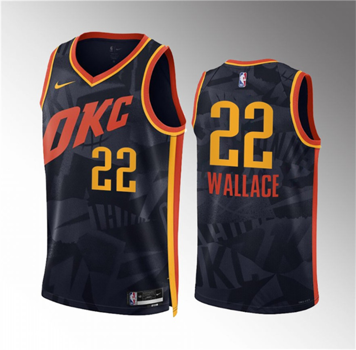 Personalized Men’s Oklahoma City Thunder #22 Cason Wallace Black 2023 24 City Edition Stitched Basketball Jersey