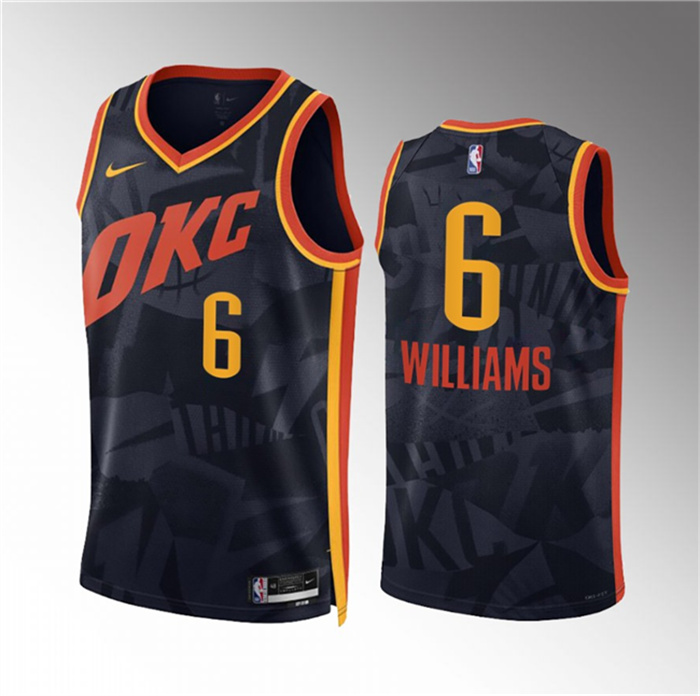 Personalized Men’s Oklahoma City Thunder #6 Jaylin Williams Black 2023 24 City Edition Stitched Basketball Jersey