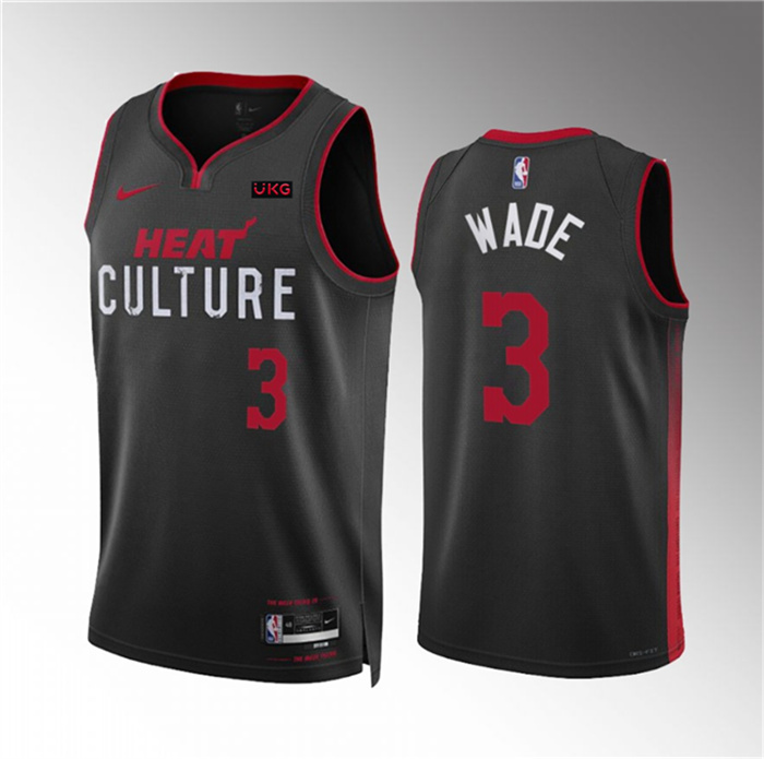 Personalized Men’s Miami Heat #3 Dwyane Wade Black 2023 24 City Edition Stitched Basketball Jersey