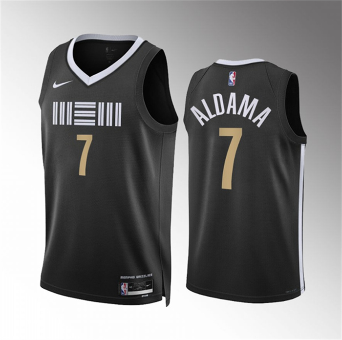 Personalized Men’s Memphis Grizzlies #7 Santi Aldama Black 2023-24 City Edition Stitched Jersey