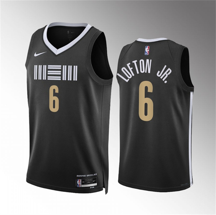 Personalized Men’s Memphis Grizzlies #6 Kenneth Lofton Jr. Black 2023 24 City Edition Stitched Jersey