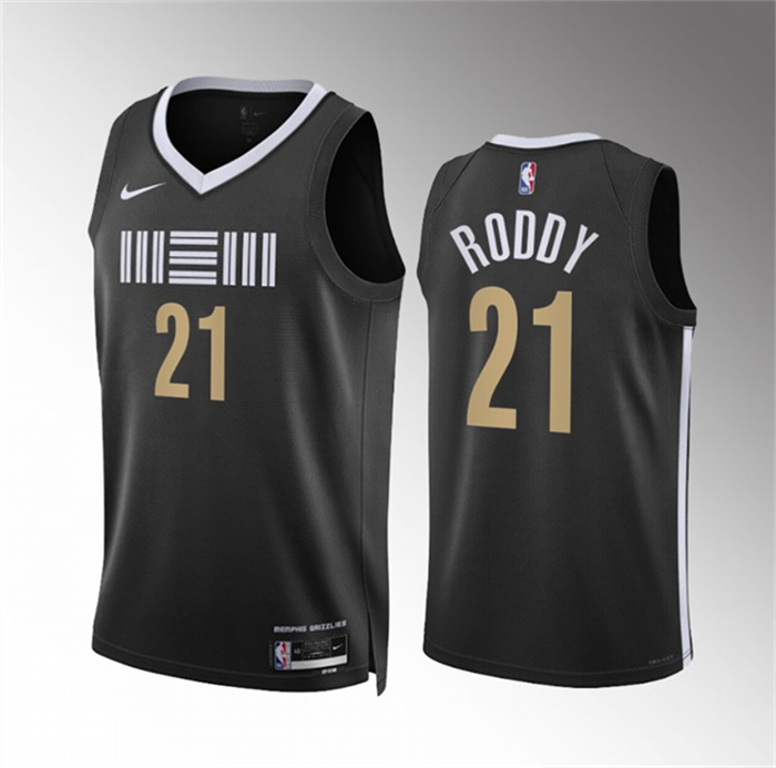 Personalized Men’s Memphis Grizzlies #21 David Roddy Black 2023 24 City Edition Stitched Basketball Jersey